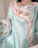 MQTIME  -   Spring Autumn Women Vintage Chinese-style Long-sleeve Pajamas Girls Student Homewear Women Soft  Loungewear Loose Robe Ladies