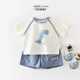 MQTIME  -  Summer New Baby Cute Dinosaur Print Clothes Set Infant Boy Girl Short Sleeve T Shirts + Shorts 2pcs Suit Toddler Outfits