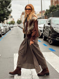  MQTIME  -  Elegant Plaid Long Skirts For Women Fashion Ruched New High Waist Midi Skirt High Street Casual Chic Party Skirts Mujer ﻿ ﻿