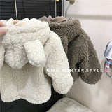  MQTIME  -  Boys Lamb Fur Jackets Girls Winter Thickened Hooded Zipper Coats Children's Clothing New Kids Fashion Clothing Outerwear