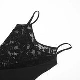 MQTIME  -  Lace Patchwork Bodycon Camisole Maxi Dress Women Fashion Spaghetti Straps Backless Slim Birthday Party Long Robe Evening Gown