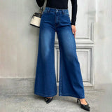MQTIME  -  Women Wide Leg Jeans Tassel Fashion Plus Size Ladies Jeans Slimming Fit Flared Denim Pants Mid-Waist Flare Jeans Streetwear