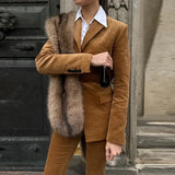  MQTIME  -  Elegant Velvet Women's Blazer Trouser Suit Lapel Single-Breasted Slim Lady Set 2026 Winter Spring Chic 2 Pieces Set Women New