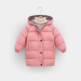 MQTIME  -  Girls Thickened Warm Jackets Kids Floral Cotton Coats Children Print Round Neck One Breasted Outerwear Toddler Fashion Parkas
