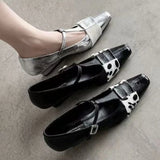 MQTIME  -  Animal-Print T-Strap Buckle Chunky-Heel Women's Pumps and Heels Elegant Pointed-Toe Mary Jane Shoes Comfortable Work High Heels