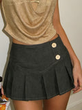 MQTIME  -  American Streetwear Vintage Solid High Waist A-LINE Folds All Match Skirts