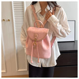 MQTIME  -  High-End Ladies Large Capaci Bapa Faionable Student Bookbag Waterproof PU Leather Casual Travel Bag with Double Straps