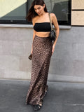 MQTIME  -  2024 Spring Summer Women Sexy Maxi Leopard Skirts High Waist Flare Long Skirt For Women