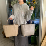 MQTIME  -  Hanrted Large Capaci Basket Bag Orange Jasmine Spring Summer Handheld Beach St Woven Bag Korean Sle oulder Bag
