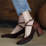 Mqtime New Vintage Super High Heels Mary Jane Shoes Women Ankle Buckle Platform Pumps Woman Round Toe Chunky Heeled Lolita Shoes