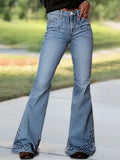 MQTIME  -  Women High Waist Wide Leg Pants Hole Straight Pants Long Jeans Casual Trendy Trousers Autumn Winter New Denim Trousers