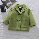 MQTIME  -  New Boys Jackets Autumn Children Fashion Woolen Overcoat Kids Girls Long Style Handsome Trench Coats Toddler Winter Clothing