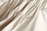 MQTIME  -  Elegant Pleated Long Skirts For Women Casual High Waist Asymmetrical Flared Skirts Solid Color Spring Summer Female Slim Skirts