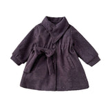 MQTIME  -  Toddler Girls Wool Jacket Bow Applique Thicken Warm Kids Baby Girls Coat New Winter Mid Length Infant Girl Outerwear Coat