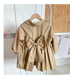 MQTIME  -  Girls Long Trench Coats 2025 New Fashion England Style Windbreaker Jackets Kids Spring Autumn Children's Clothing 2-8 Years