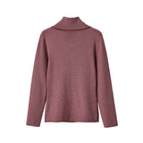 MQTIME  -  Vintage Women Striped Knitted Shirt Slim Buttons Pullovers Sweater Lady Top Spring Autumn Female Long Sleeve Knit T-Shirt