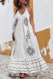 MQTIME  -  Oversize Beach Dress Strapless Loose Fit Boho Maxi Dress Round Neck Sleeveless Sundress Mujer Vestidos Vacation Robes