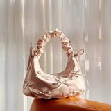 MQTIME  -  Unique Ruched Bowknot Cute Versatile Handbag Bowknot High-Quality Women's Shoulder Handbag