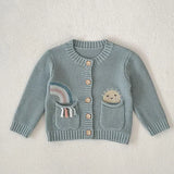  MQTIME  -  New Autumn Toddler Baby Girls Sweater Coat Long Sleeved Solid Color Hooded Infant Baby Girls Knitting Cardigan Coat