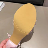 MQTIME  -  Luxury Bowknot Super High Heel Ankle Strap Sandals Women Summer Sexy Cross Strap Stilettos Sandals Woman Pink Wedding Shoes