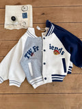 MQTIME  -  Autumn Spring Infant Baby Boy Baseball Uniform Loose Letter Bear Embroidery Little Boy Jacket Cotton Spliced Sleeve Kid Boy Coat