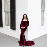  MQTIME  -  Shoulderless Maternity Dresses For Photo Shoot Sexy Long Pregnancy Dress Maxi Gown  Pregnant Women Photography Props