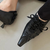 MQTIME  -  Retro Women's Shoes Exquisite Square Head Lolita High Heels for Woman Fashion Lace Casual Shoes Designer Shoes  Zapatos De Mujer