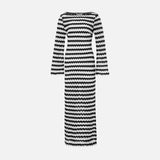 MQTIME  -  Autumn Slimming New Long Skirt Women's Casual Contrast Striped Long Sleeve Dress