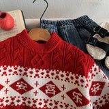 MQTIME  -  Kids Baby Boys Sweater New Winter Chinese Style Thicken Warm Toddler Boys Knitwear Round Neck Infant Boys Pullovers