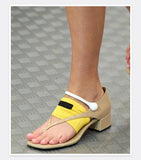 MQTIME  -  Clip Toed Sandals for Women New Fashionable and Versatile Square Toe Thick Heel Single Button Mary Jane Shoes