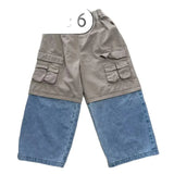 MQTIME  -  Pants Spring and Summer New Childrens Clothing Korean Boys and Girls Fashionable Retro Two-section Splicing Cargo Pants