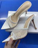MQTIME  -  New European and American Style Fine-heeled High-heeled Slippers Women's Pointed Outer Wear Fashionable Women's Slippers