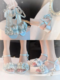 MQTIME  -  Pink Mary Jane Platform Sandals Bow Lace Cutecore Shoes Lolita Mary Jane Shoes White Lolita Shoes Women's Footwear Trend