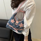 MQTIME  -  American Retro Buckle Cowboy Pentagram Punk Shoulder Bags Crossbody Bag Large Capacity Storage Bags Wallet Woman Bag