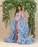 MQTIME  -  Customized Maternity Gowns Off The Shoulder Birthday Party Bathrobes Sweetheart Sleepwear for Phtotoshoot Pregnant Women Dresses