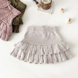 MQTIME  -  Autumn Spring 0-4Yrs Kids Knitting Solid Color Shorts Children Pants Baby Girl Knitting Short Skirt