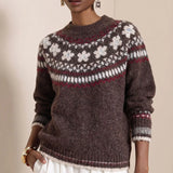 MQTIME  -  Autumn Winter Soft Warm Long Sleeved Sweater Top Fashion Christmas Sweaters Female O Neck Jacquard Loose Knitted Sweater