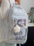 MQTIME  -  Korean Sle Large Capaci Bapa for Girls Anime Con Bookbag Transparent B Bubble Wrap Board Pain Bag Baby Bag