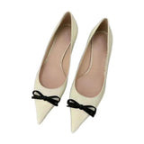 MQTIME  -  Butterfly Knot Color Blocked Single Shoes for Women New Style Pointed Shallow Mouth Slim Heel High Heels