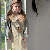 MQTIME  -  Girls' Classic Gingham Blouse and Strappy Suspender Skirt Set Baby's Toddler Kid Children Vintage Plaid Lace Lapel Collar Shirt