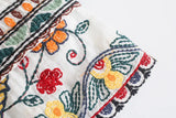 MQTIME  -  European And American Style Autumn New Women Clothing V-neck Loose Retro Heavy Embroidery Bat Shirt Top Skirt Street Style Suit