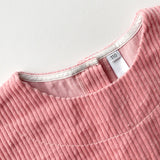  MQTIME  -  Girls Corduroy Dress Autumn Winter New Round Neck Warm Princess Dress Waist Pleated Back Buttons Long-Sleeved Dresses For Kids