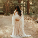  MQTIME  -  Boho Lace Matenrity Photo Shoot Long Dresses Tassels Pregnancy Photography Props Maxi Dresses