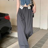 MQTIME  -  Casual Outings Daily Commuting High Waist Pants Loose Fit Pants Loose Fit Pants Slightly Elastic Solid Color Design