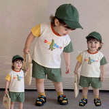 MQTIME  -  Summer New Baby Short Sleeve Clothes Set Infant Boy Dinosaur Print T Shirts + Shorts 2pcs Suit Cute Toddler Girl Outfits
