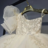 MQTIME  -  Baby Girl Princess Floral Sequins Dress Off Shoulder Infant Toddler Child Tulle Vestido Party Wedding Pageant Baby Clothes 1-12Y
