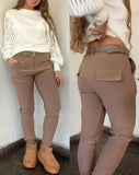 MQTIME  -  Fashion Woman Trousers New Summer Women's Elastic Waist Padded Stretch Casual  Calf Pants with Pocket