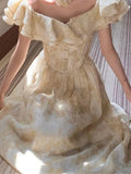 Mqtime Elegant Fairy Evening Party Dresses for Women  New Summer French Vintage Ruffles Off Shoulder Chic Sexy Camis Dress Vestidos