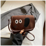 Autumn Cute Cartoon Puppy Pu Messenger Bag Niche Kwaii Dog Mini Shoulder Small Square Bag Purse Women Bags Crossbody Bag