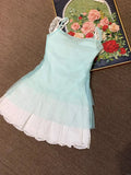 MQTIME  -  Korean Sweet New Two Piece Set Women Y2k Spaghetti Strap Lace Patchwork Dress Suit Fashion Bow Beach Vacation Party Outfit 2025